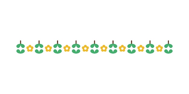 Ilustración de líneas de borde florales coloridas y lindas ornamento divisores de texto flechas florece