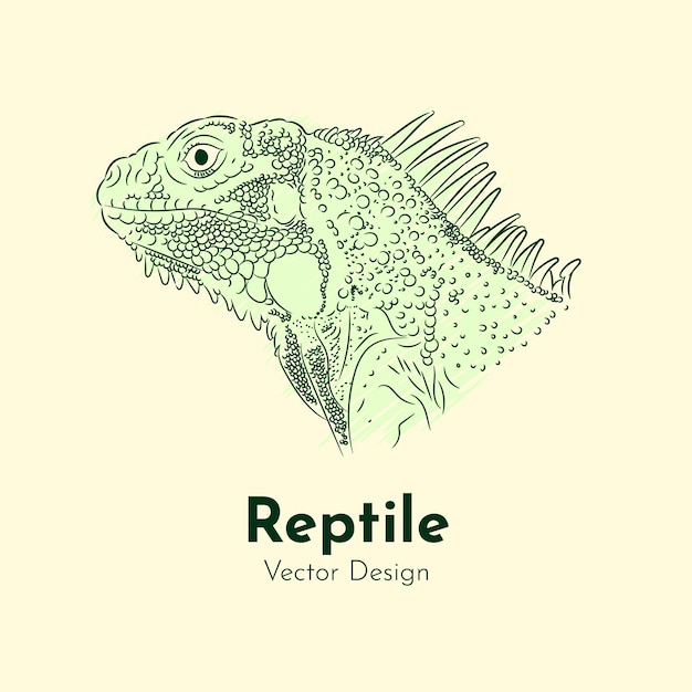 Ilustración en líneas de lagarto con textura detallada