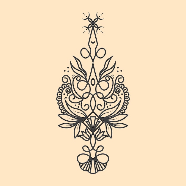 Vector ilustración de líneas ornamentales de época