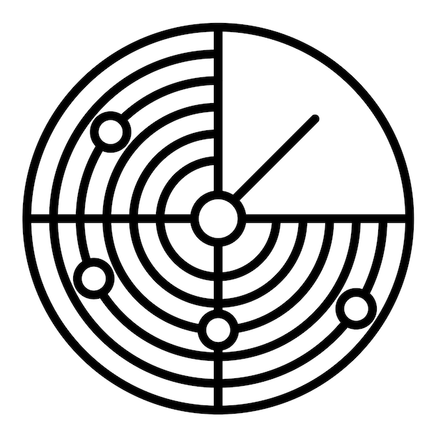 Ilustración de las líneas de radar