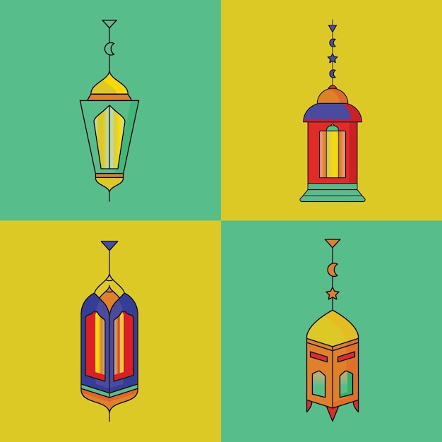 Vector ilustración de linternas de ramadán