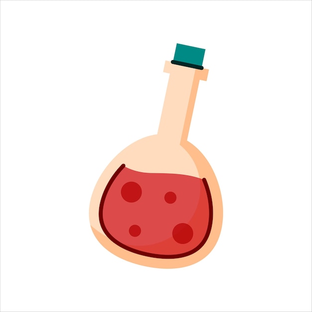 Ilustración de un líquido químico rojo