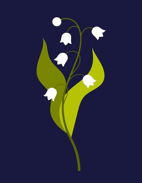 Ilustración de lirio del valle flor de primavera impresión floral para la decoración