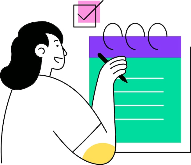 Ilustración de la lista de comprobación de la actividad de trabajo
