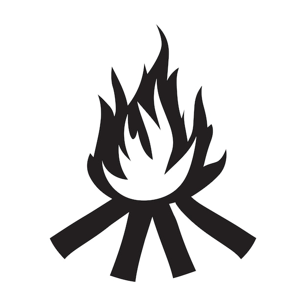 Ilustración de llama de fuego Clipart de hoguera Ilustración vectorial de línea de llama