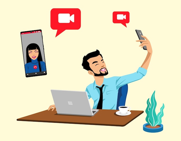 Ilustración de llamadas de video