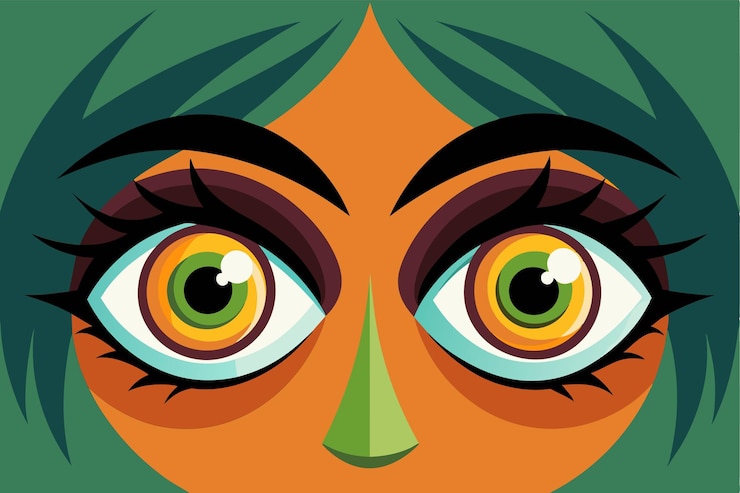 Vector una ilustración llamativa con ojos coloridos exagerados creados con un estilo de arte único ojos personalizables ilustración desproporcionada