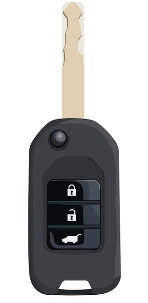 Ilustración de la llave electrónica del automóvil aislada en un fondo blanco