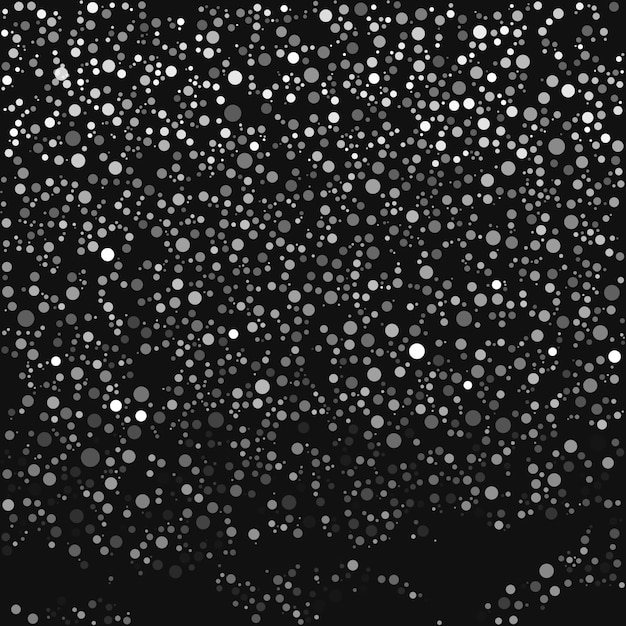 Ilustración de lluvia de nieve Icono de nieve de círculos lluvia en fondo negro Nieve en estilo de diseño vectorial