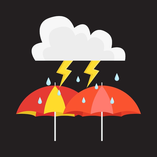 ilustración, de, lluvia