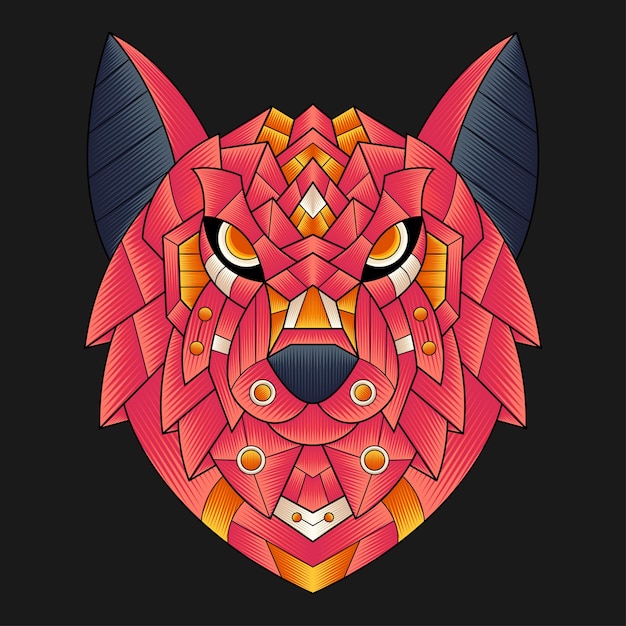 Ilustración de lobo colorido