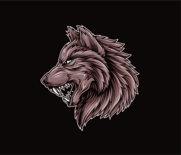 ilustración de lobo enojado