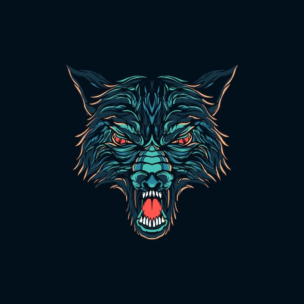 Vector ilustración lobo