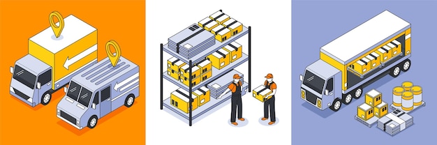 Vector ilustración de logística isométrica