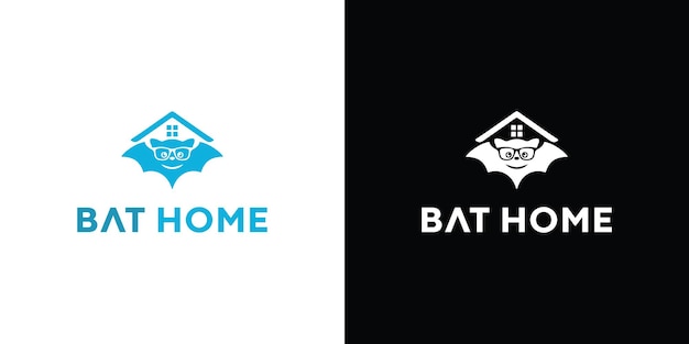 Ilustración del logo de bat home vector premium