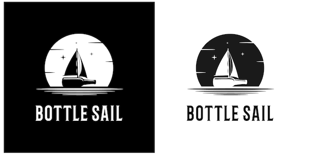 Ilustración logo de botella de vela vector premium