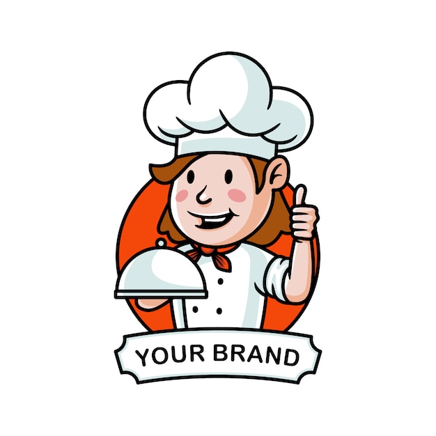 Ilustración de logo de chef de dibujos animados