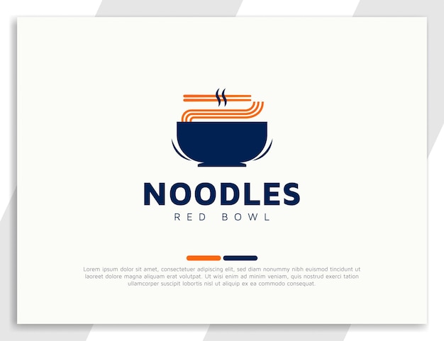 Ilustración de logo de comida asiática de fideos