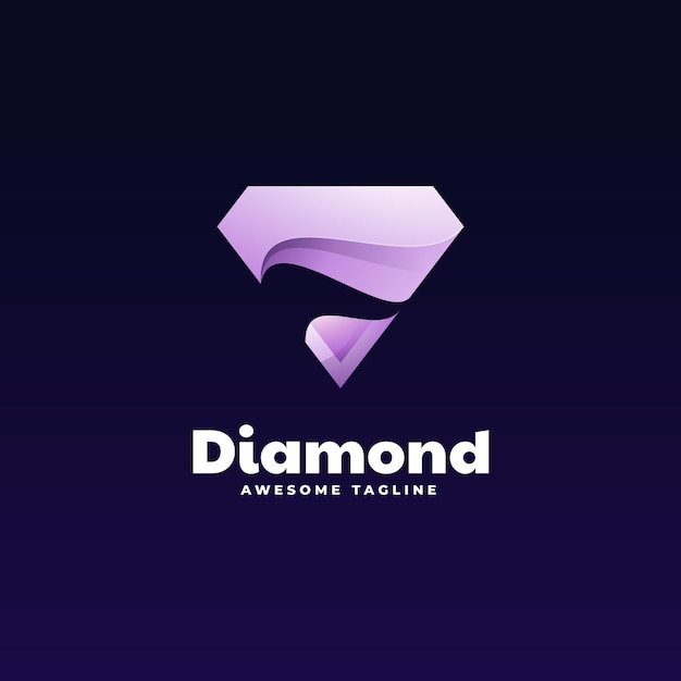 Vector ilustración logo diamante estilo colorido degradado