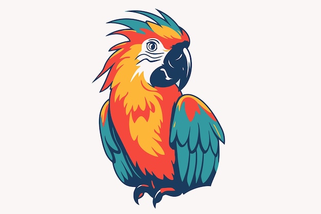 Ilustración del logo de la mascota del loro