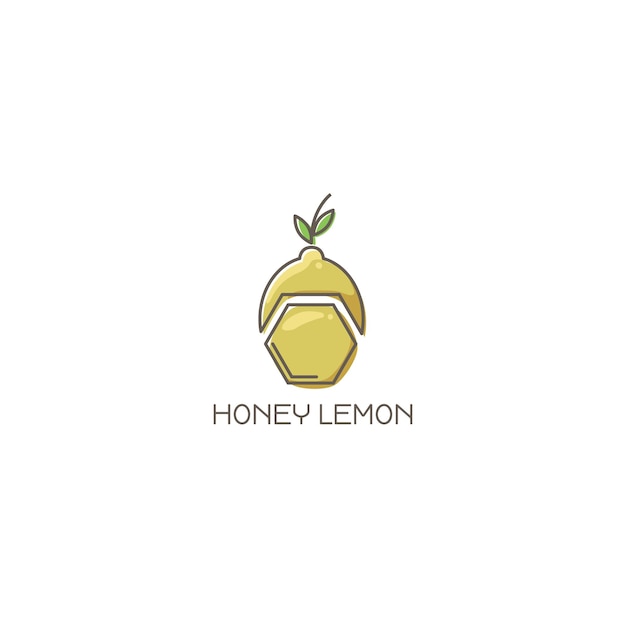 Ilustración del logo vector del logotipo de limón de miel