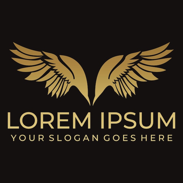Ilustración de logotipo de alas voladoras
