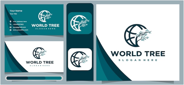 Ilustración del logotipo de árbol y tierra plantilla de logotipo de protección de árboles millones de significado logotipo de árbol