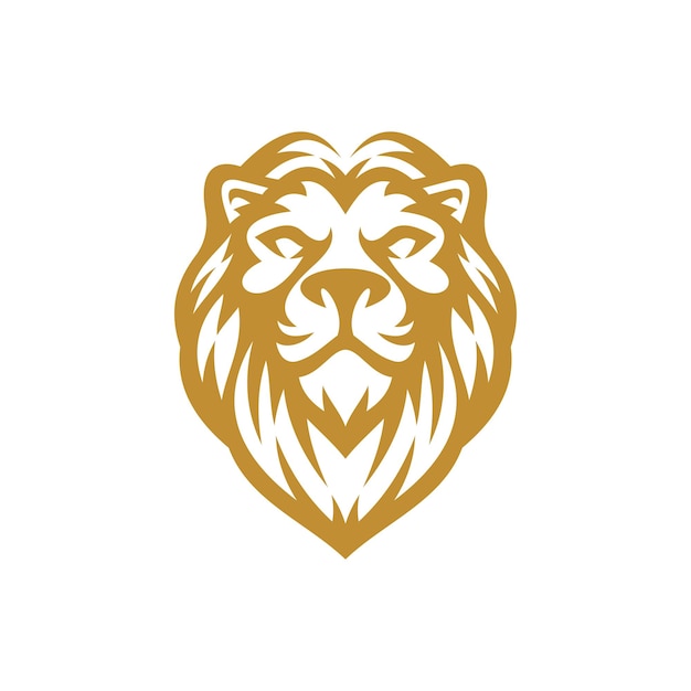 Ilustración de logotipo de arte de línea de mascota de cabeza de león