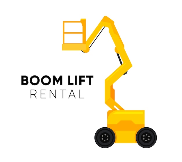 Ilustración del logotipo de Boom Lift sobre fondo blanco