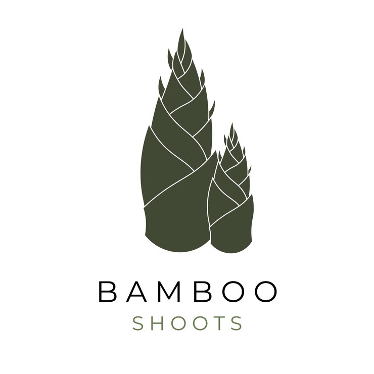 Ilustración del logotipo de brotes de bambú verde
