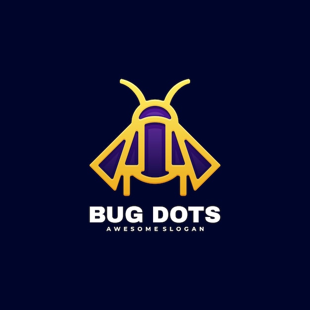 Ilustración de logotipo Bug Gradient Line Art Style.