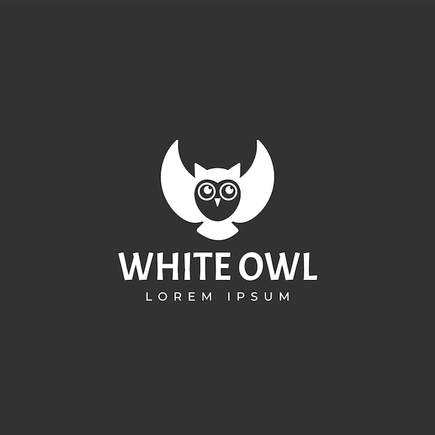 Ilustración del logotipo del búho blanco