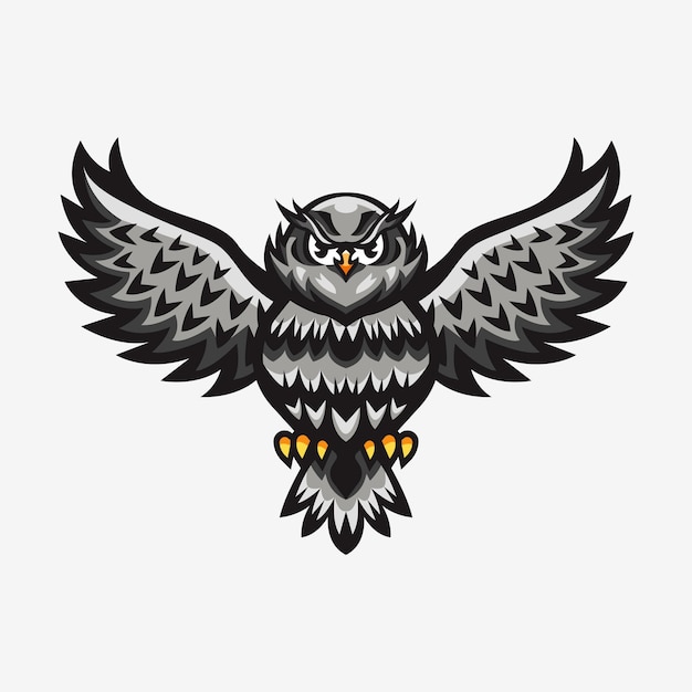 Ilustración del logotipo de búho para mascota