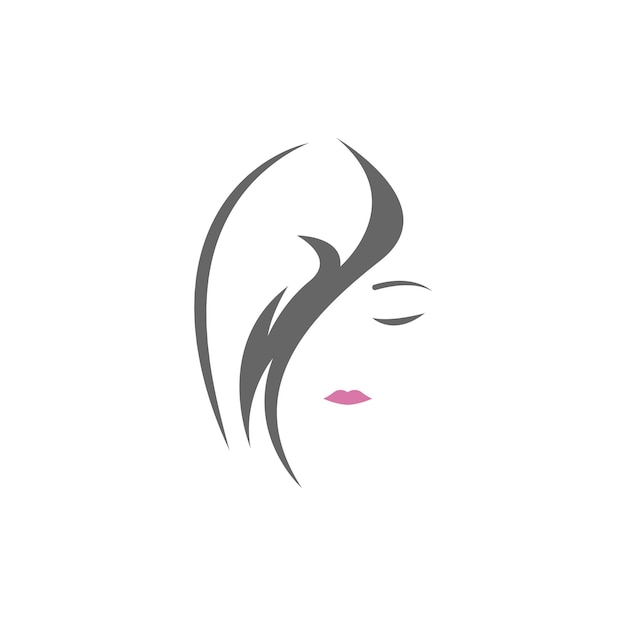 Ilustración de logotipo de cabello de belleza femenina