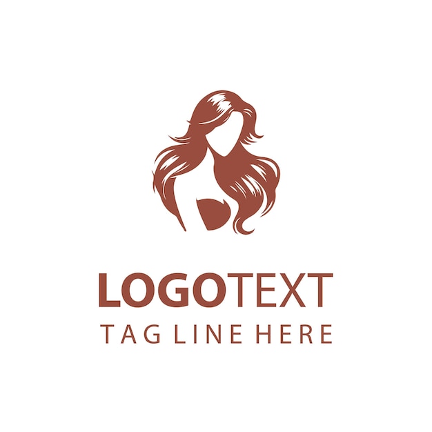 Ilustración del logotipo del cabello de la mujer