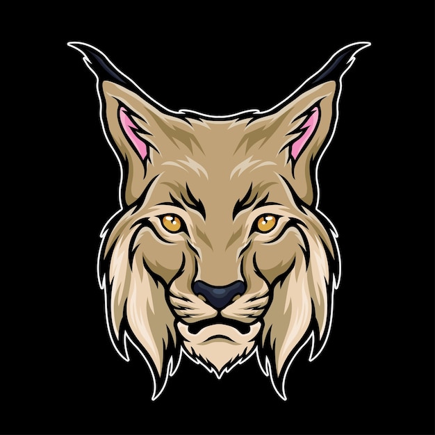 Vector ilustración del logotipo de la cabeza del gato lince