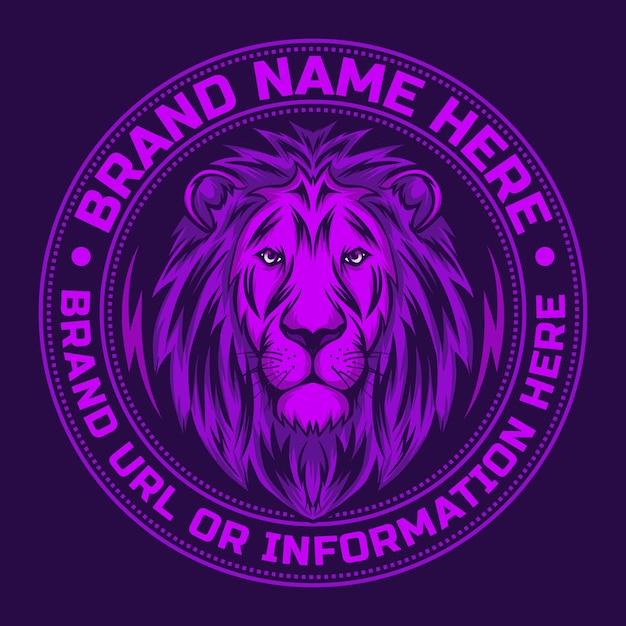 Ilustración de logotipo de cabeza de león para marca de ropa