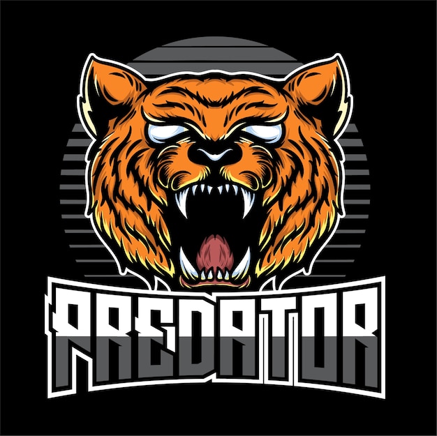 Ilustración del logotipo de cabeza de tigre