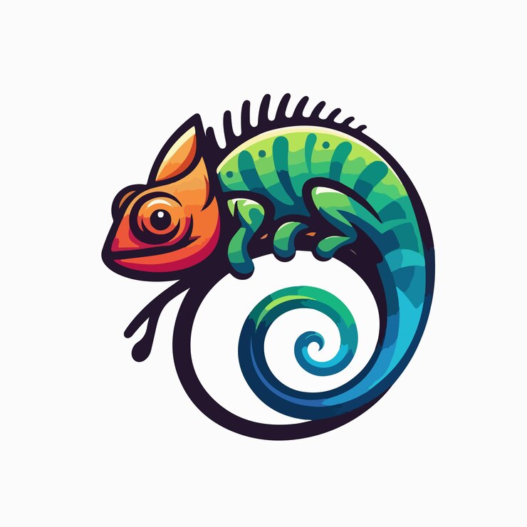 Vector ilustración del logotipo del camaleón