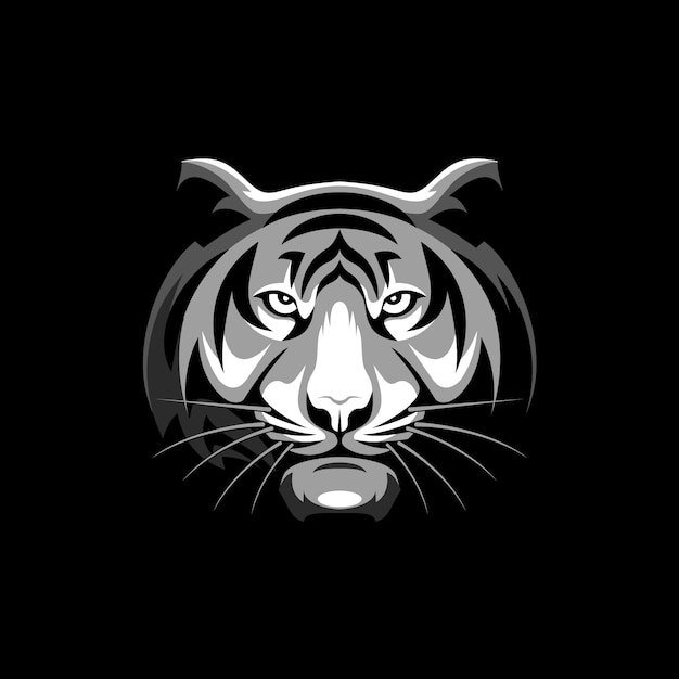 Vector ilustración de logotipo de cara de tigre blanco