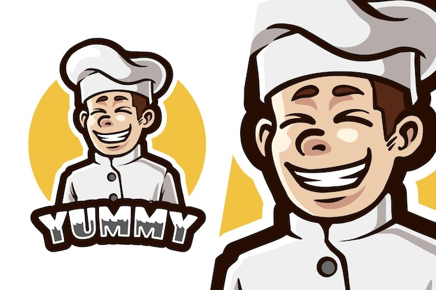 Vector ilustración de logotipo de chef mascot