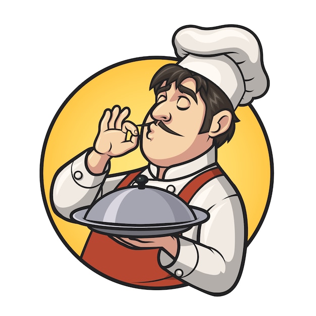 Vector ilustración de logotipo de chef masculino