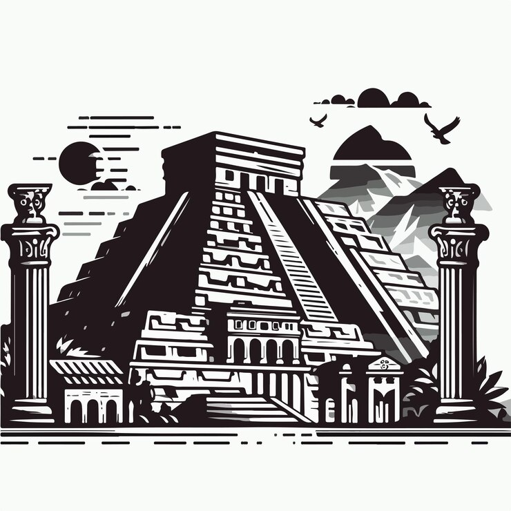 Vector ilustración del logotipo de chichen itza