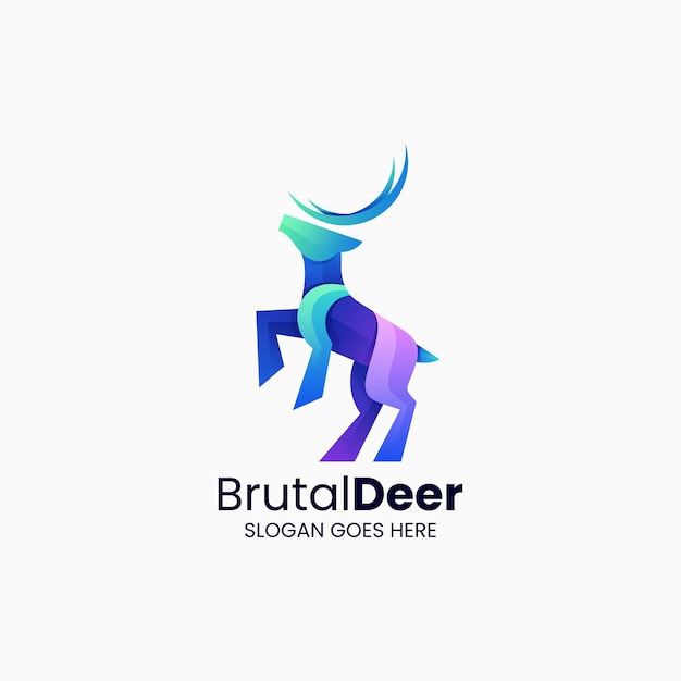 Ilustración del logotipo Ciervo Gradiente Estilo colorido