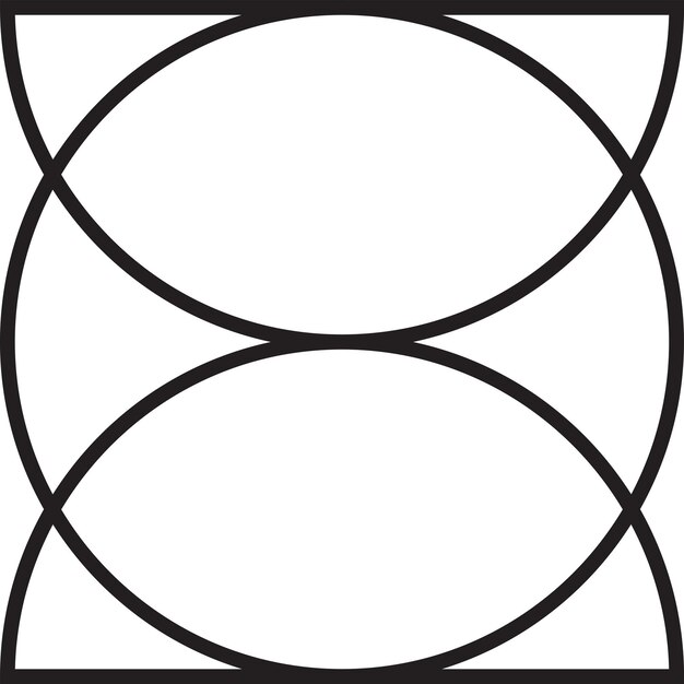 Ilustración de logotipo de círculo superpuesto abstracto en estilo moderno y minimalista