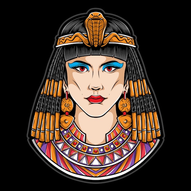 Ilustración de logotipo de cleopatra egipcia