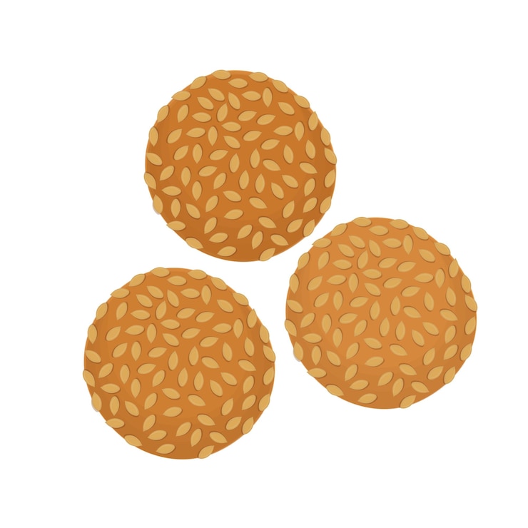 Ilustración del logotipo Clipart Bola de sésamo o onda aislada