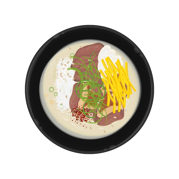 Ilustración del logotipo Clipart Gomtang oro sopa de hueso de res coreana