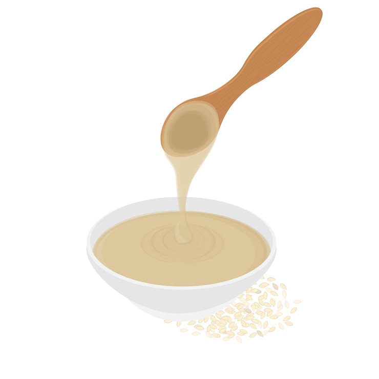 Ilustración del logotipo Clipart Tahini o Pasta de Tahina de las semillas de sésamo