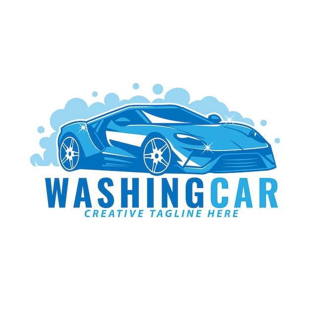 Ilustración del logotipo del coche de lavado